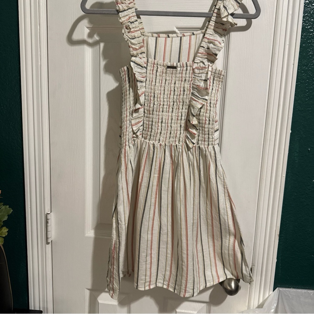 Billabong Cream Sundress with Pink, Yellow and Navy Stripes